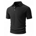 thumbnail image 2 of BangWanChi Mens Summer Breathable T-Shirts Summer Men's Short Sleeved Shirt Solid Color Casual Comfortable Loose Shirt Men's Short Sleeved Lapel Top/shirt, 2 of 6