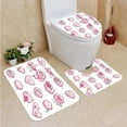 thumbnail image 1 of GOHAO Girls Cute He Shaped Fluffy Valentine Clouds Cupid Love Romantic Lovers Theme Graphic Pa 3 Piece Bathroom Rugs Set Bath Rug Contour Mat and Toilet Lid Cover, 1 of 2