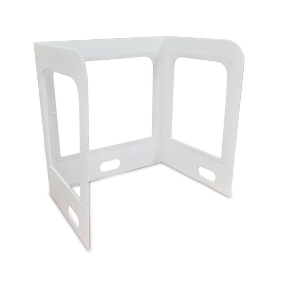 Personal Protective Partitions Lightweight Portable Folding Desktop Separation Screen PPE Shield with 0.25mm Thick Polycarbonate Window, White - Ideal for Classrooms, Libraries, Cafeteria and More
