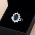 thumbnail image 4 of Mooneye 4.03 Ctw Oval Shape London Blue Topaz 925 Sterling Silver Solitaire Mother's Day Gift Ring, 4 of 7