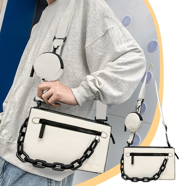 Bolso de hombro impermeable de gran capacidad, bolso bandolera negro para viajes de trabajo, bolso liviano multifuncional con múltiples bolsillos, 25×15×5 cm, 430 g