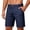 Navy, variant on longantii Men's Stretch Short Slim Fit Inseam Flat Front Shorts Summer Cotton Casual Shorts with Pocket Light Blue XXL