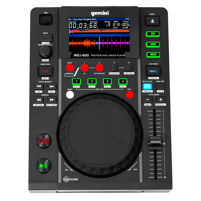 2) Gemini MDJ-600 USB/CD Media Players DJ MIDI  Controllers+Mixer+Mic+Headphones