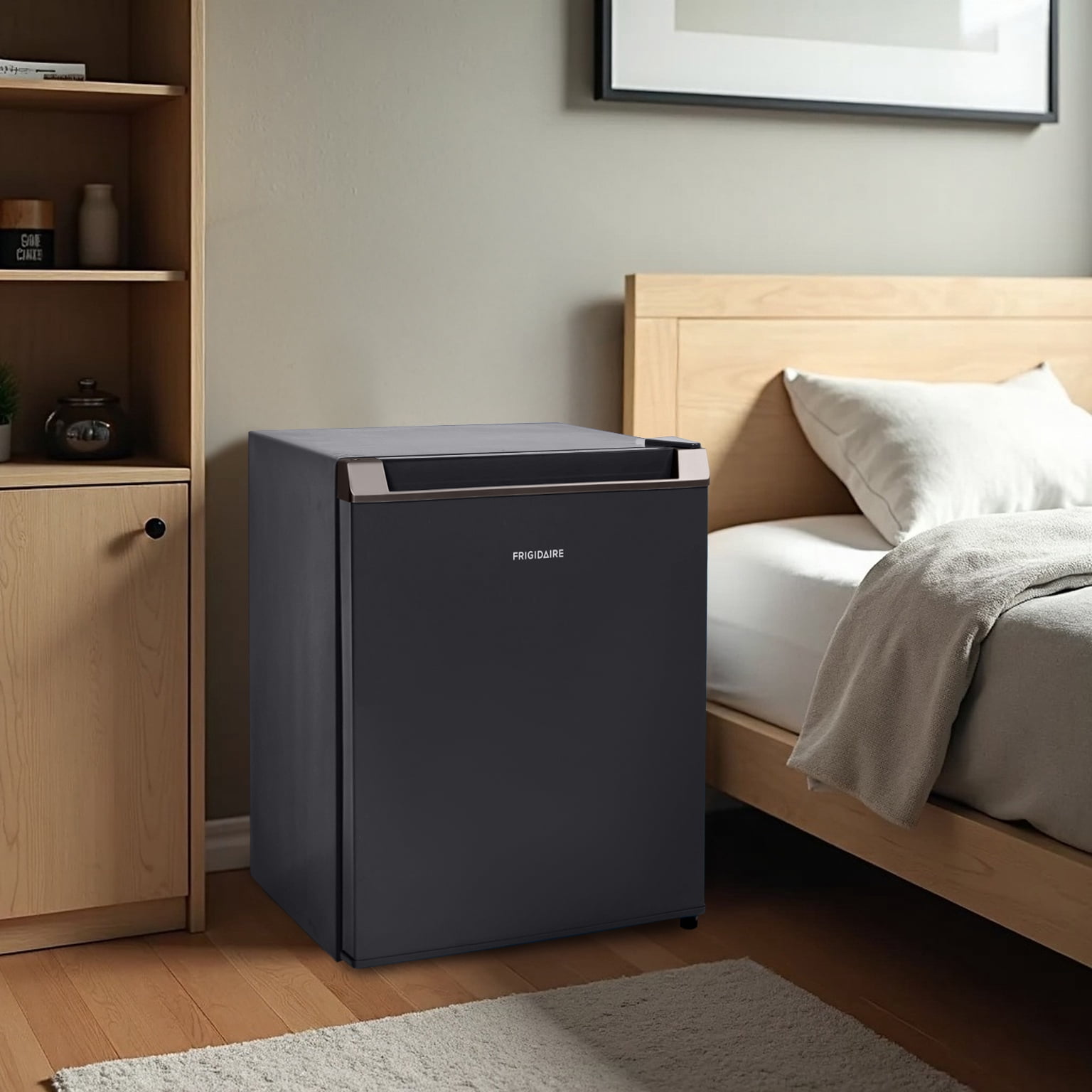 Frigidaire 1.6 Cu. ft. Compact Refrigerator with Chiller Compartment, Mini Fridge for Bedroom, Dorm, Office, Small Beverage Refrigerator, Slate