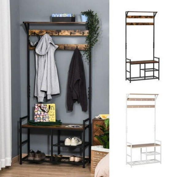Entryway Wall Mounted Coat Racks with Shelves With Storage