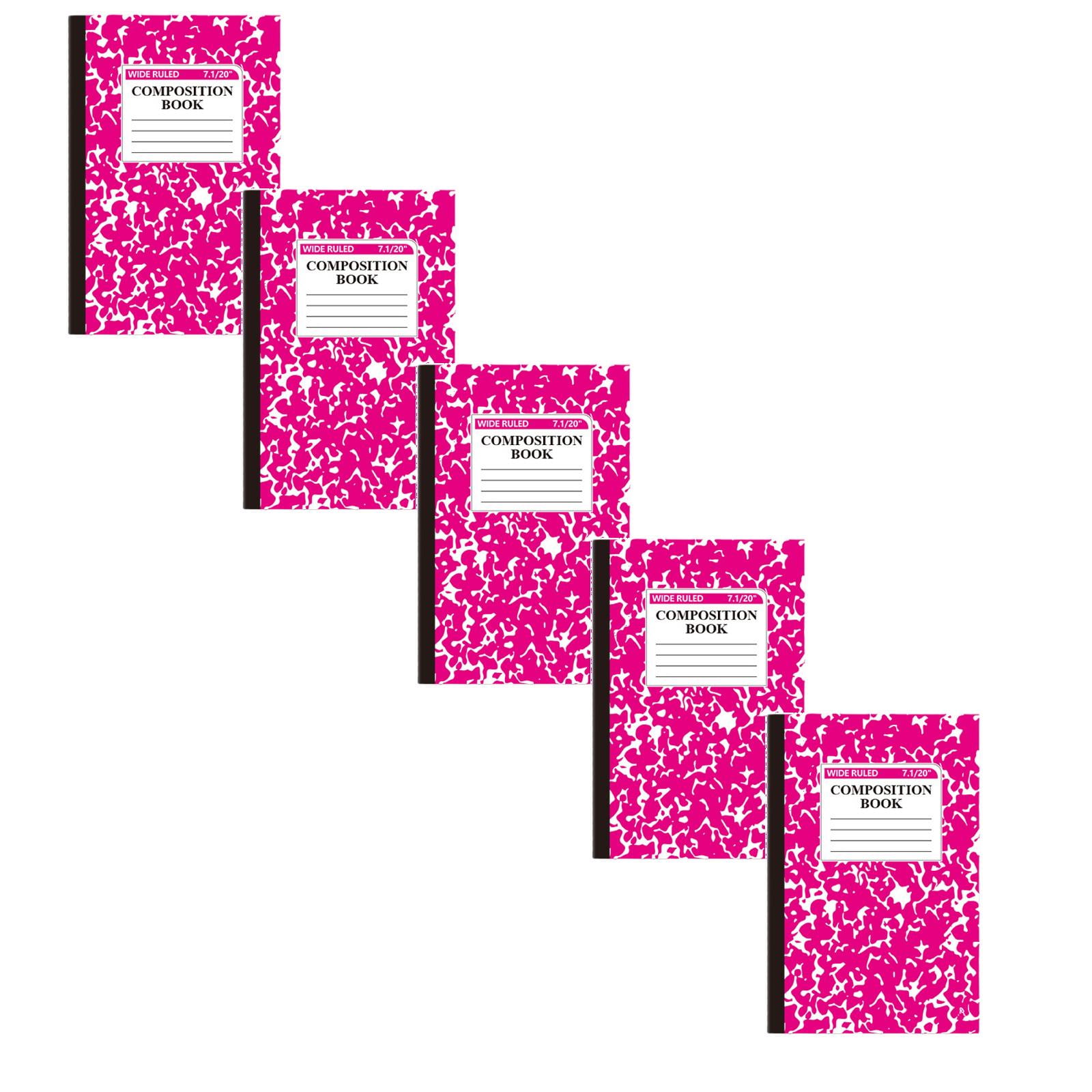 Composition Book Wide Ruled Composition Notebook College Ruled Marble Composition Books for Working Notes Taking Writing 60 Pages/30 Sheets 5 Pack 5.5 x 8.27