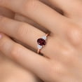 thumbnail image 4 of Gem Stone King 18K Rose Gold Plated Silver Ring Rhodolite Garnet Moissanite (1.81 Cttw), 4 of 7
