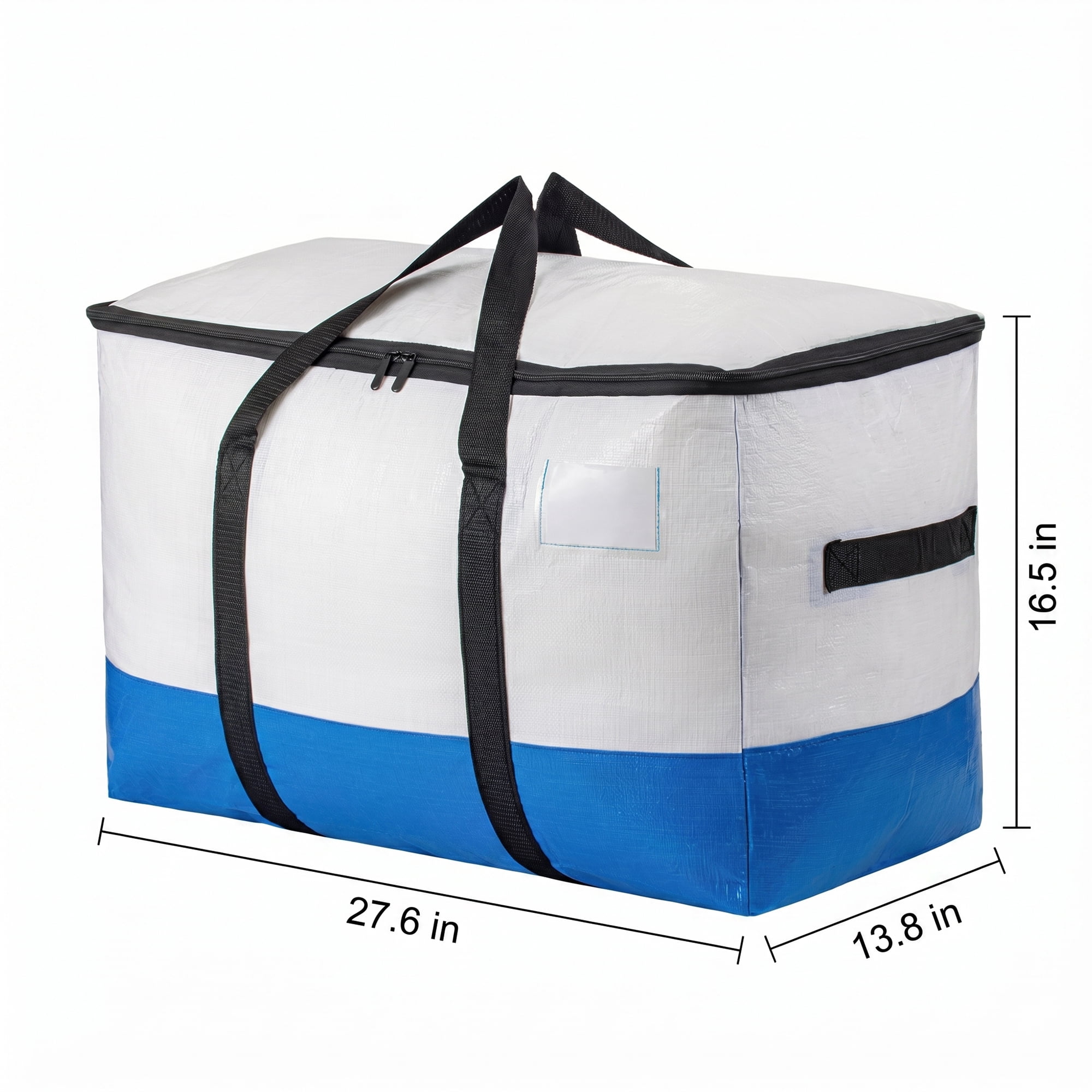 Clothes Storage Foldable Moving Bags for Organizing Clothing White Blue 4Pcs
