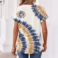 thumbnail image 5 of BOMYJESK Women Tops Short Sleeve V Neck Tee Shirts Dressy Casual Western Ethnic Style Basic Blouses 2026 Spring Fashion Beach Vacation Loose Fit Clothes Blue M, 5 of 7
