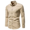 thumbnail image 1 of Camisa Formal Ajustada Informal Retro de Color Sólido Con Botones A La Moda de Manga Larga Para Hombre Odeerbi ODB-6, 1 of 3