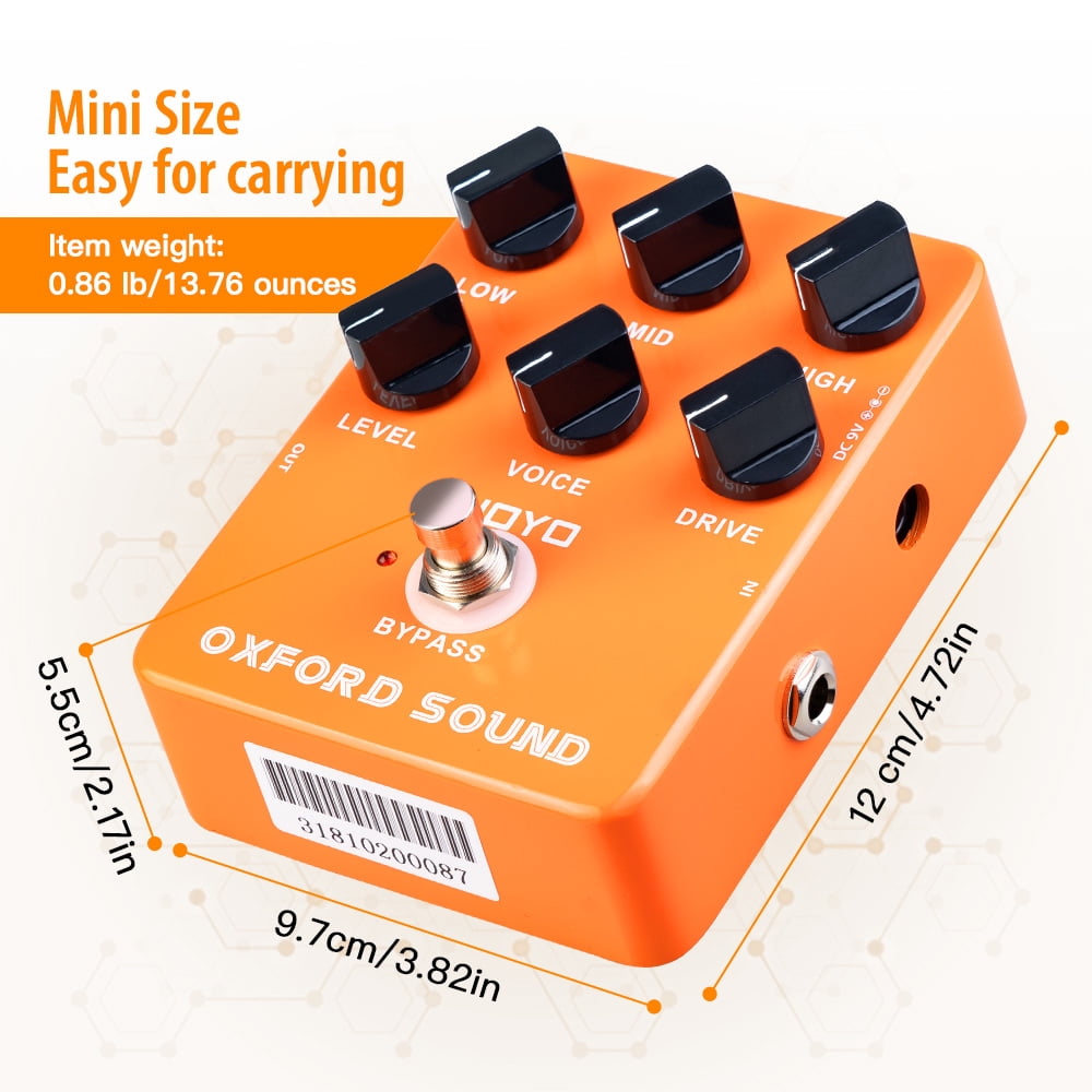 JOYO JF-22 Oxford Sound Overdrive Guitar Pedal Amplifier Simulation Distortion Effect