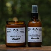 Non-Toxic Masculinity by Thor Bradley Scented Candle & Room Spray - Sandalwood, Vetiver, Bergamot & Tonka Fragrance natural soy Linen Oil