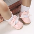 thumbnail image 2 of Quealent Baby Mary Jane Flats for Girls with Bowknot Cotton Anti Skid Sole Infant First Walker Princess Dress Crib Wedding Shoes Pink for Size 11, 2 of 9