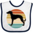 thumbnail image 3 of Inktastic Whippet Dog Retro Sunset Boys or Girls Baby Bib, 3 of 4