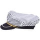 thumbnail image 5 of FELTECHELECTR gorro de capitán de mar con rayas azules para cosplay de adultos, estilo maníaco (58 cm, ajustable)., 5 of 5