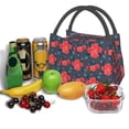 thumbnail image 6 of Vsdgher Rose Flowers Print Insulated Reusable Bags with Sturdy Zipper and Handles, Foldable Totes for Hot or Cold Food Bring or Delivery, 6 of 8