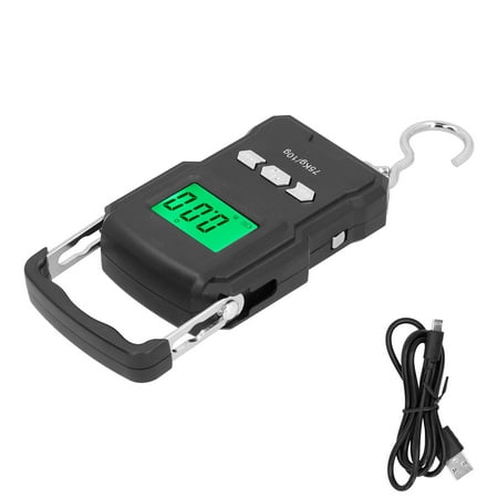 South Bend Digital Hanging Fishing Scale and Tape Measure with Backlit LCD  Display, 110lb/50kg Capacity (Batteries Included)
