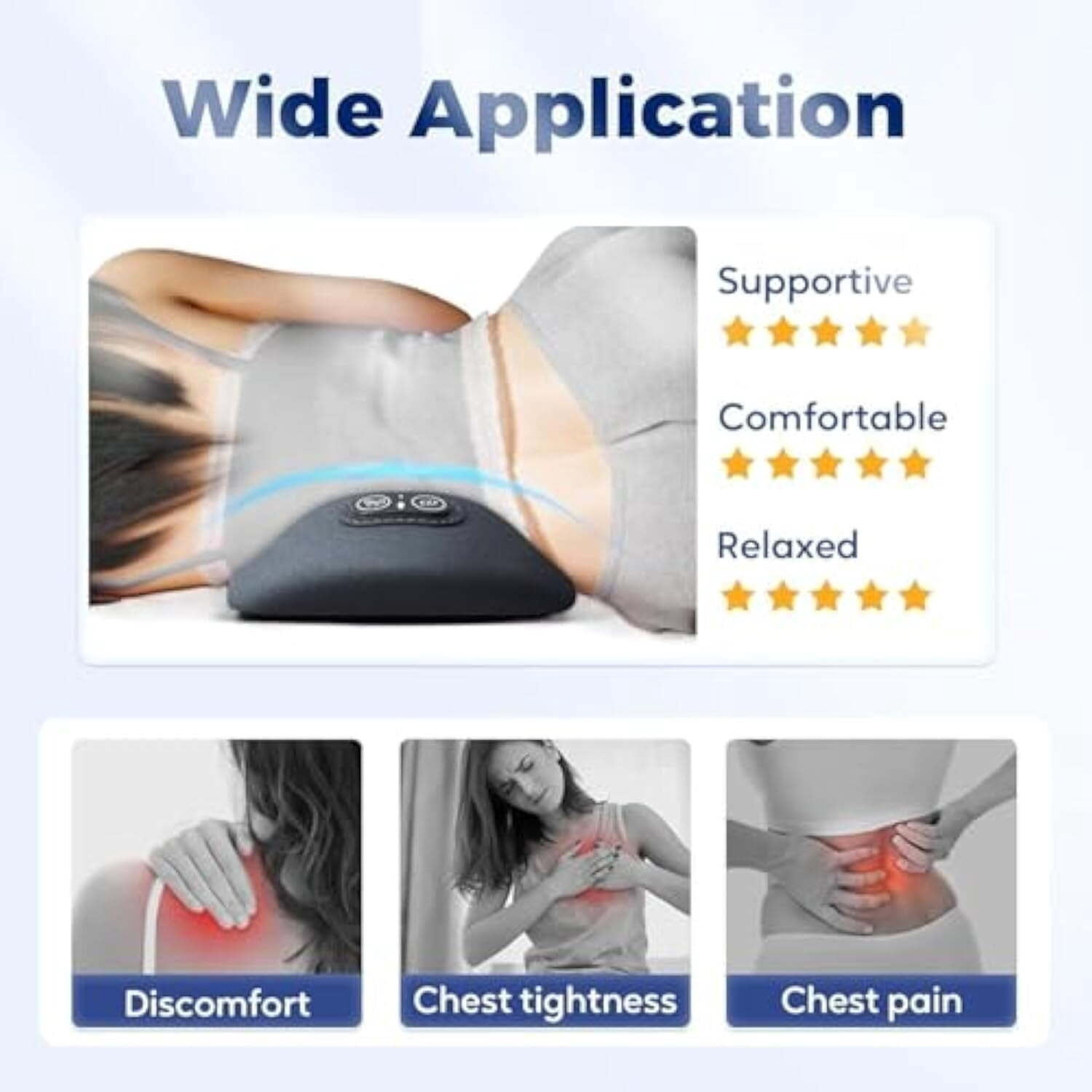 Triple Fusion Back Massager, Triple Fusion Back Massager,Smooth Spine 3 in 1 Neck Shoulder Backs Massagers with Traction Vibration & Heat