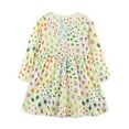 thumbnail image 4 of Cethrio Girls Cotton Dresses, Long Sleeve Casual Printed Crewneck Midi Dresses White Size 7 T, 4 of 6