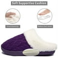 thumbnail image 3 of Needbo Women's Fuzzy Slippers Memory Foam House Outdoor Indoor Warm Soft Plush Lining Slip On Bedroom Shoes, Purple Size 12-13, 3 of 5