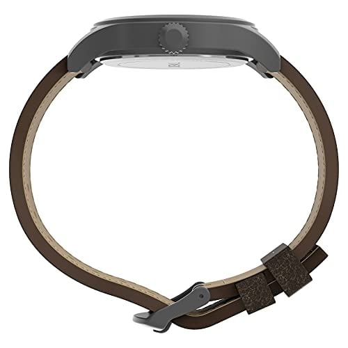 Reloj Timex Expedition Scout 40mm Hombre Gris Plomo Esfera Caqui Correa Piel Marrón