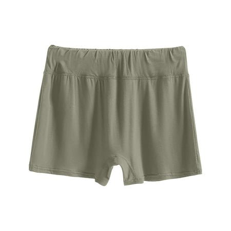 YLSDY Womens Originals Sleep Shorts  Comfywear Lounge Shorts Leggings  Pajama Shorts Elastic High Waist Solid Color Sleepwear Cotton Loose Boxer Shorts Army Green XXXL