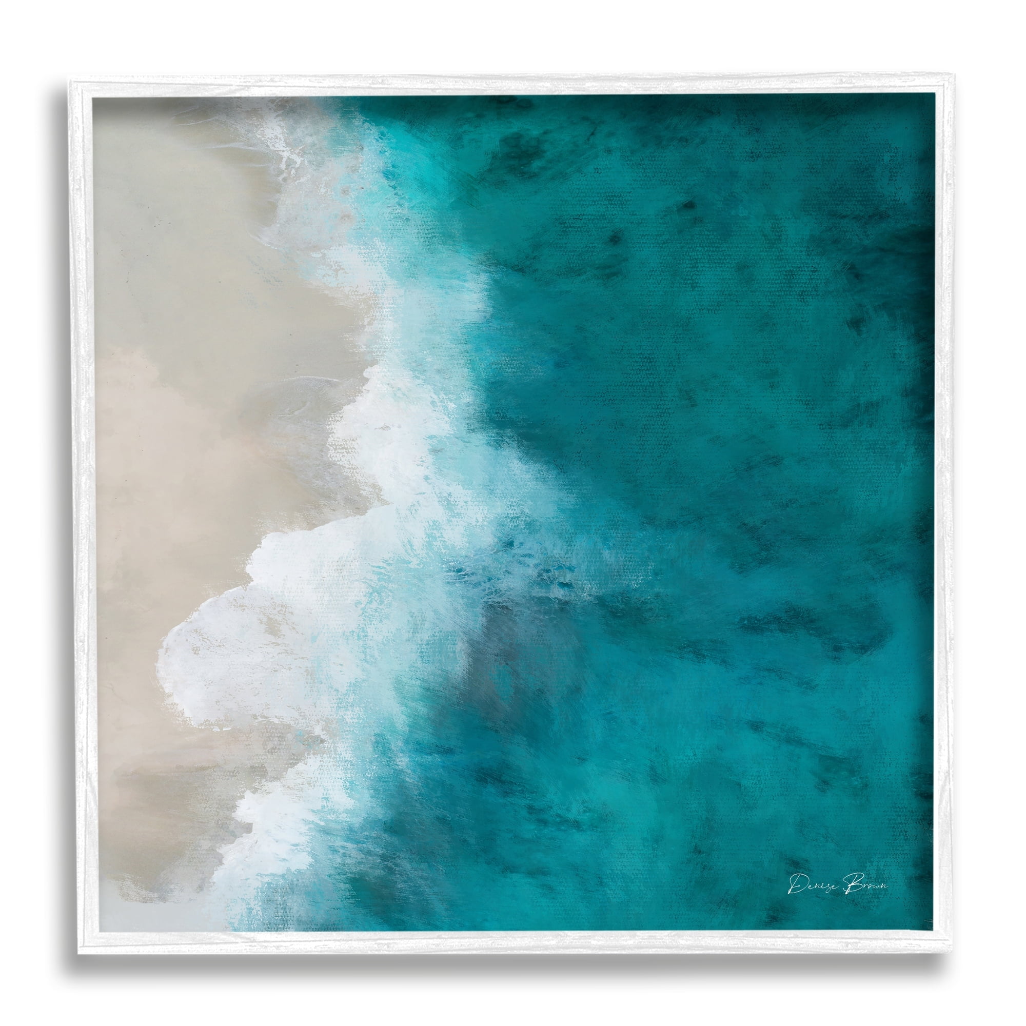 Stupell Industries Aerial View Shoreline Beach Ocean Foam Painting , 12 x 12, Design by Denise Brown