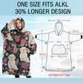 thumbnail image 4 of Oversized Wearable Blanket Hoodie,Shih Tzu Dog and Flower Floral Sherpa Blanket Hoodie with Super Pockets,Super Warm Fuzzy Pullover for Women & Men, 4 of 6