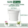 thumbnail image 2 of 6 Inch Plant Pot 8-Pack, Plastic Planter with Drainage Hole and Saucer, Decorative Nursery Pots Bulk for African Violet, Snake Plant, Succulent, Herb and Plants Indoor (8 Pcs 6" Pots, White), 2 of 9