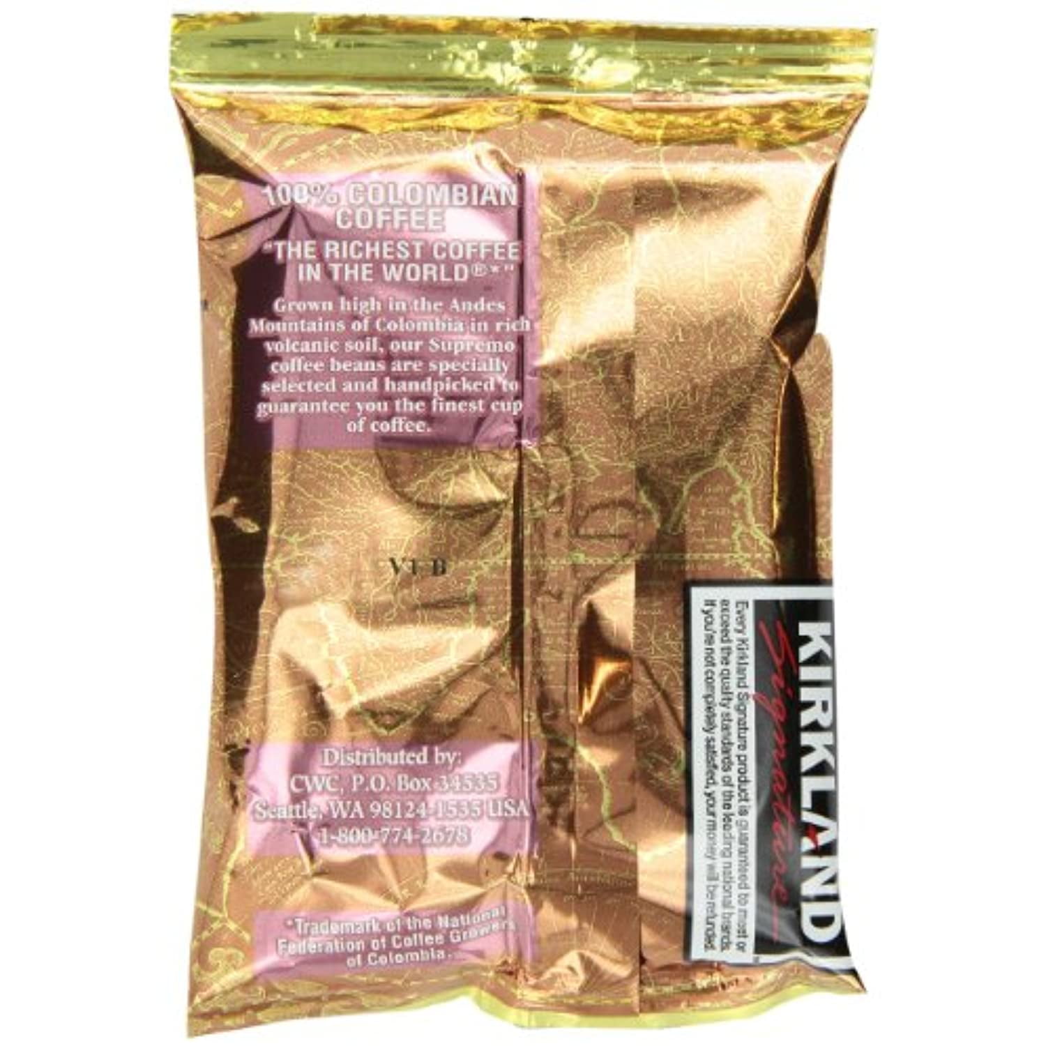 Signature 100% Colombian Coffee, Supremo Bean Dark Roast Fine Grind, 42/1.75 oz Pouches