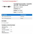 thumbnail image 2 of Front Right Axle Assembly - Compatible with 1990 - 1993 Honda Accord 1991 1992, 2 of 2