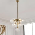 thumbnail image 2 of 10-Light Ceiling Light with Glass Shade, 20.47 inch Modern Adjustable Pendant Light Fixtures for Dining Room, Living Room. Restaurant, 2 of 8