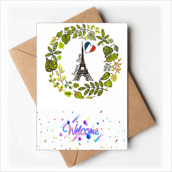 the Eiffel Tower Paris France Illustration Welcome Back Greeting Cards Envelopes Blank