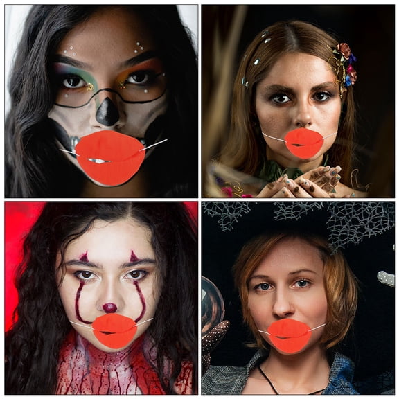 ELAYARD 6Pcs Plastic Sausage Mouth Cosplay Props Red Thick Lips Big Mouth Fun Decorative Party Accessories