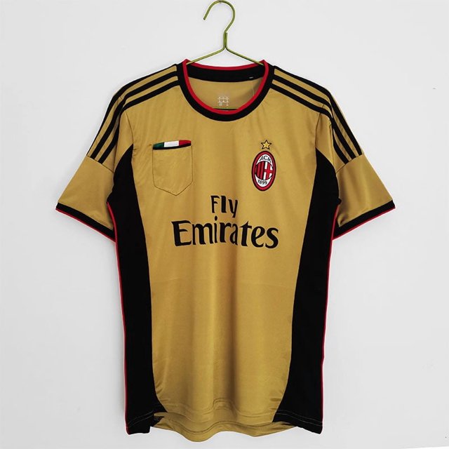 Camiseta De Fútbol Clásica De Verano De Visitante Del Ac Milan 13/14, Manga CortaL