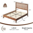 thumbnail image 3 of VanAcc Full Size Bed Frame, Solid Wood Platform with Wooden Headboard for Bedroom, Walnut, 3 of 8