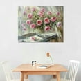 thumbnail image 2 of Creowell Flower in Vase Canvas Wall Art Pink Rose Peony Paintings Mason Jar Flower Picture Pink Floral Artwork Wall Decor for Living Room Rustic Flower Wall Canvas Farmhouse Floral, 2 of 6