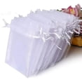 thumbnail image 2 of 100 piezas de bolsa de red transparente con bolsillo para caramelos, bolsa de red transparente con cordón y bolsillo, 2 of 7