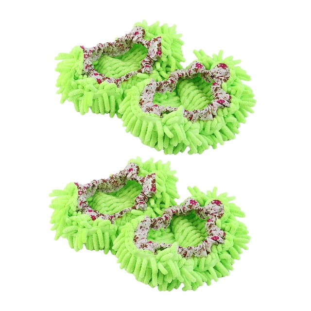 2 pares de pantufl trapeador, calcetines de trapeador, limpieza reutilizable, pulido, polvo, suciedad, limpiador de cabello, cubierta Colco Zapatillas de trapeador