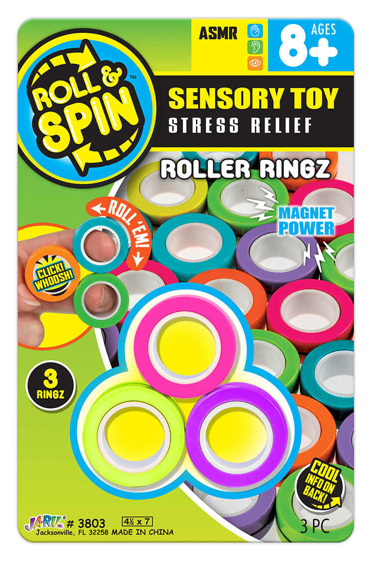 Ja-Ru Roller Ringz 3 Pack Magnetic Fidget Toy