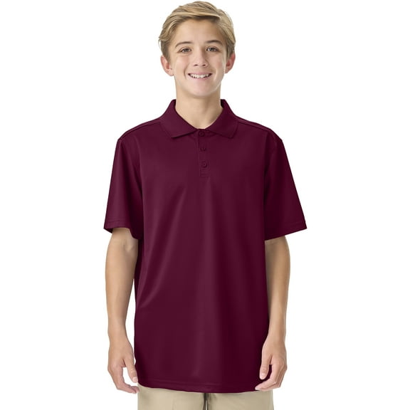 Classroom School Uniforms Adult Moisture Wicking Polo CR860X, 2XL, Burgundy