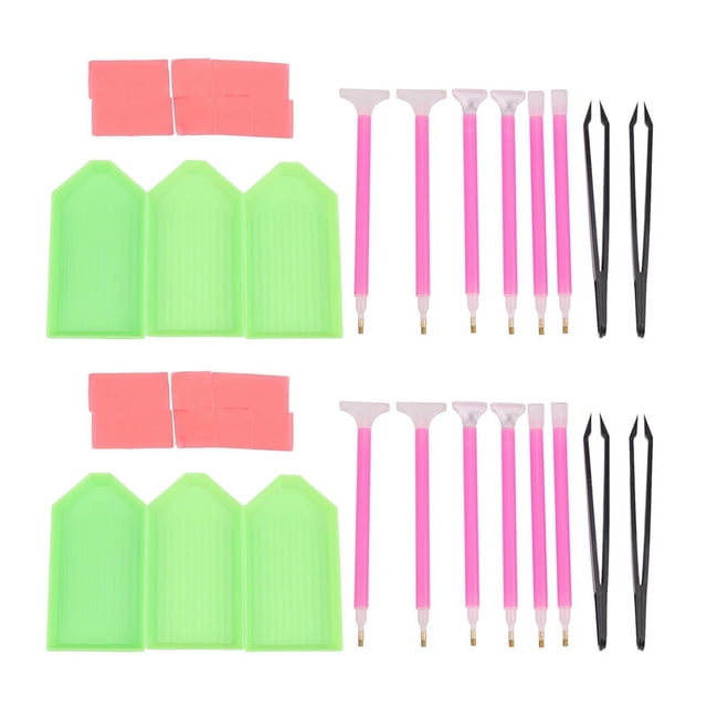 Kit de Herramientas de Bricolaje para Pintar con Diamantes,Materiales Abs + Silicona Incluye Pinzas,Disco de Diamante,Pegamento,BolíGrafo,Bolsas para de Arte(44 Piezas)