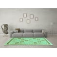 thumbnail image 3 of Ahgly Company Indoor Square Oriental Turquoise Blue Modern Area Rugs, 4' Square, 3 of 4