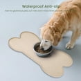 thumbnail image 2 of Dog Cat Food Mat Raised Edges Dog Feeding Mat Silicone Food Mat for Pet Bowls Milkbrown,Beige 10" x 20", 2 of 9