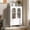White + MDF+glass, variant on 46.5'' Glass Display Cabinet with Ribbed Glass Doors,Wooden Curio Cabinet with 2 Drawers & Adjustable Shelf, Freestanding Buffet Cabinet Unit for Living Room Dining Room, Blue