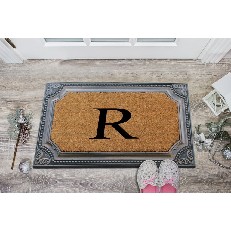 A1 Home Collections A1hc Heavy Weight Beige 24 in. x 48 in. Rubber and Coir Large Outdoor Durable Monogrammed B Door Mat