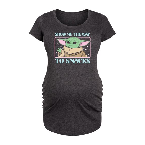Star Wars - Grogu The Way To Snacks - Women's Maternity Scoop Neck Graphic T-Shirt