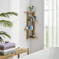 thumbnail image 3 of Danya B. Alvar Corner 4-Tier Floating Ledge Column Wall Shelf - Chestnut, 3 of 11