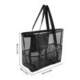 thumbnail image 2 of Bolso de playa de malla casual Bolso de mano de gran capacidad Bolso de playa de vacaciones (Negro), 2 of 8