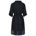 thumbnail image 6 of Maqroz Womens Button Down Beach Cover Up Dress Shirts Sun Protection Collar Long Sleeve Swim Shirts Swimsuit Oversized Baggy Rash Guard Maxi Dresses Shirt Black Free Size, 6 of 7